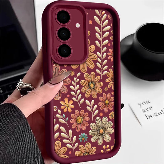 Cartoon Sunflower Print Case For Samsung Galaxy A17 A57 A56 A16 A55 A15 A37 A35 5G S26 S25 S24 Ultra S23 S24 FE TPU Phone Cover