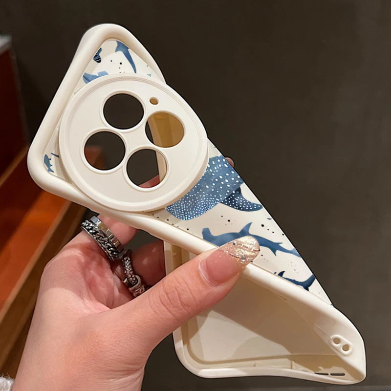 Soft Silicone Phone Case For OnePlus 13 13T 12 13R 12R 11R 5G Shockproof Sea Whale Printing TPU Cover For OnePlus Ace 5 3 2