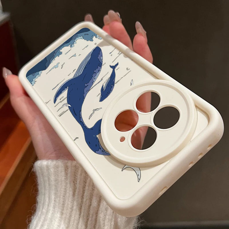 Soft Silicone Phone Case For OnePlus 13 13T 12 13R 12R 11R 5G Shockproof Sea Whale Printing TPU Cover For OnePlus Ace 5 3 2