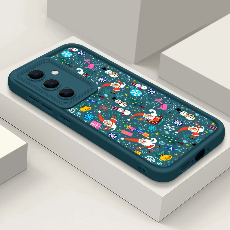 Christmas Snowman Print TPU Case For Samsung Galaxy A17 A56 A16 A55 A15 A25 A36 A26 5G S25 Edge S23 S24 Ultra S24 S25 FE Cover