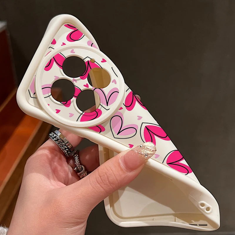 Soft TPU Phone Case For OnePlus 15 13 13T 12 15R 13R 12R 11R 5G Pink Love Hearts Printed Cover For OnePlus Nord 5 Ace 6 6T 5 3 2