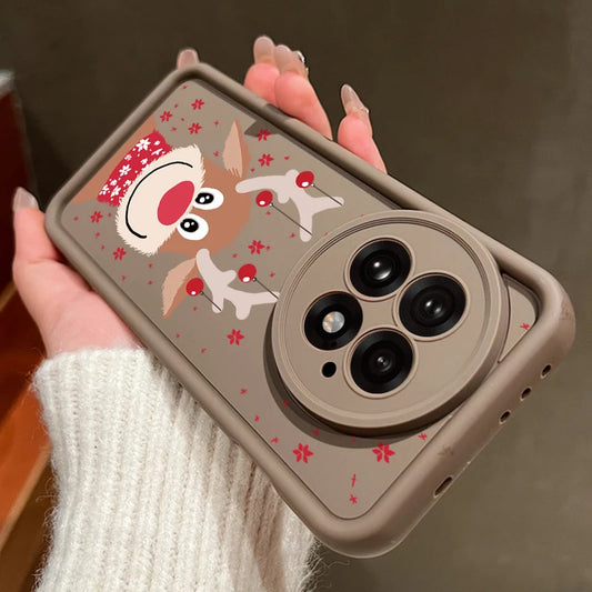 Soft Silicone Phone Case For OnePlus 13 13T 12 13R 12R 11R 5G Cute Christmas Elk Printing TPU Cover Cases For OnePlus Ace 5 3 2