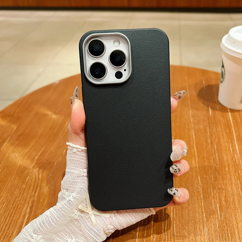 Leather Texture Soft TPU Case For Magsafe For iPhone 16 15 Pro Max 14 Plus 13 12 Pro Max 11 Shockproof Solid Color Phone Cover