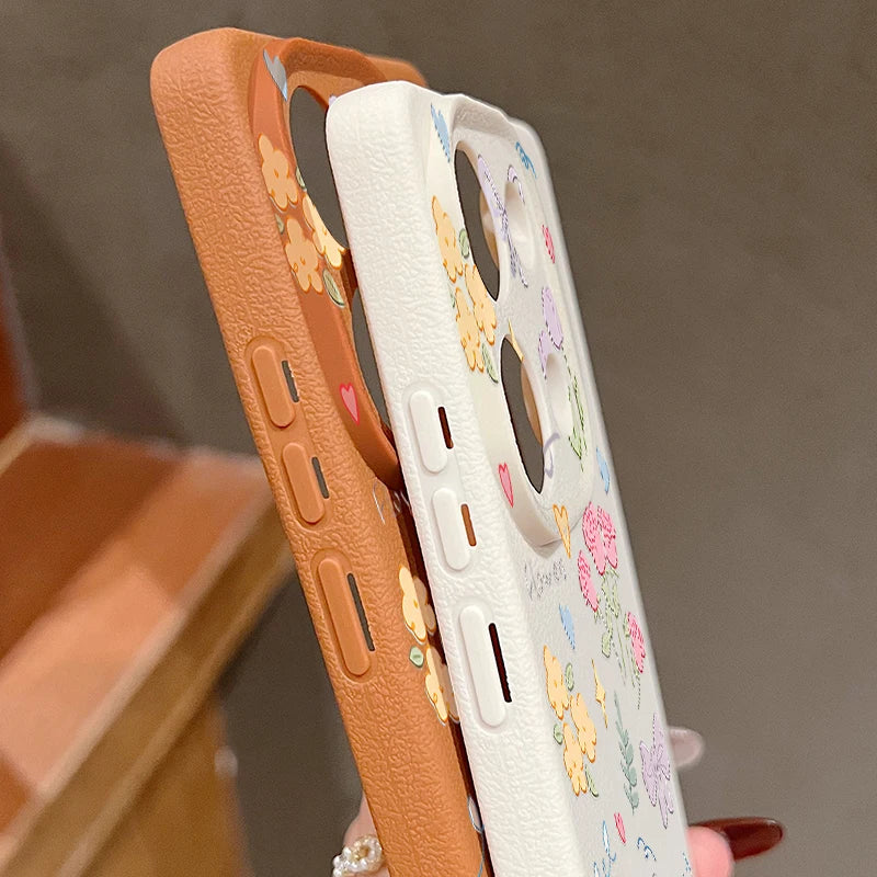 Case For Xiaomi Redmi Note 14 13 Pro Plus 12 Pro 5G Note 13 11S 13C 14 4G Cartoon Printed Leather Texture Soft TPU Phone Cover