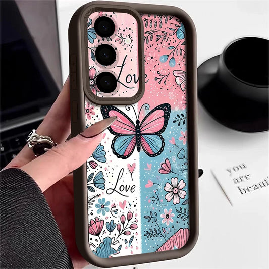 Soft TPU Phone Case For Samsung Galaxy S25 S24 S23 Ultra S25 Edge S24 S23 FE S22 Plus Beautiful Butterfly Pattern Silicone Cover