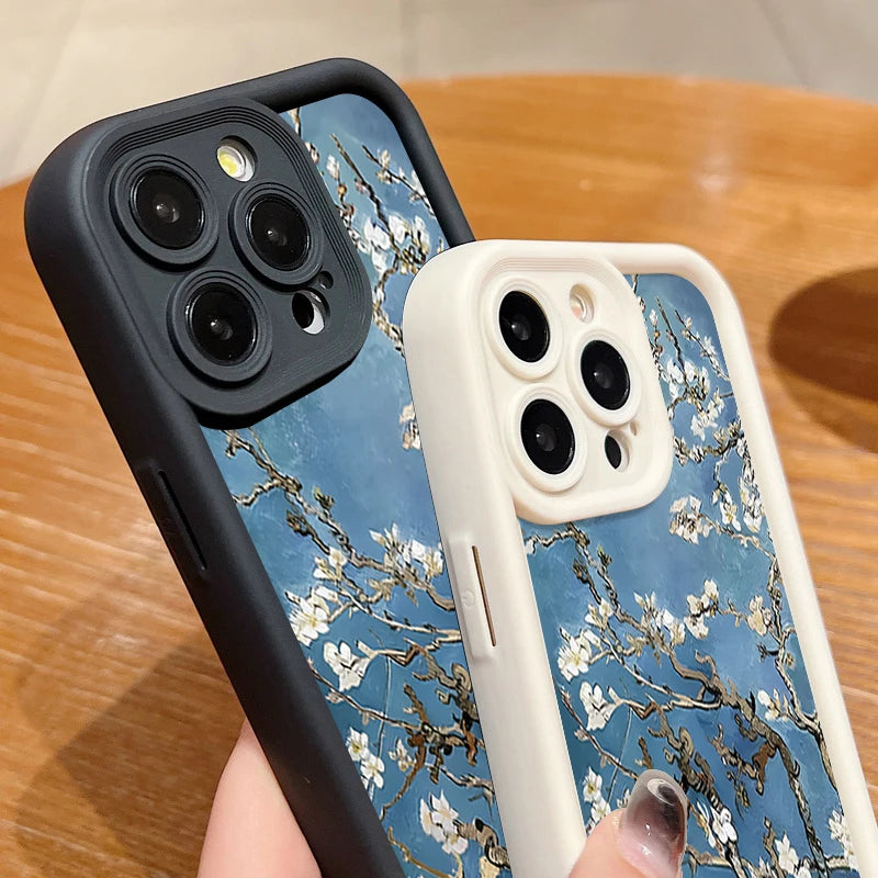 Winter Plum Blossom Soft TPU Phone Case For iPhone 17 Pro Air 16e 15 16 Pro Max 14 16 Plus 13 12 Pro Max Silicone Back Cover