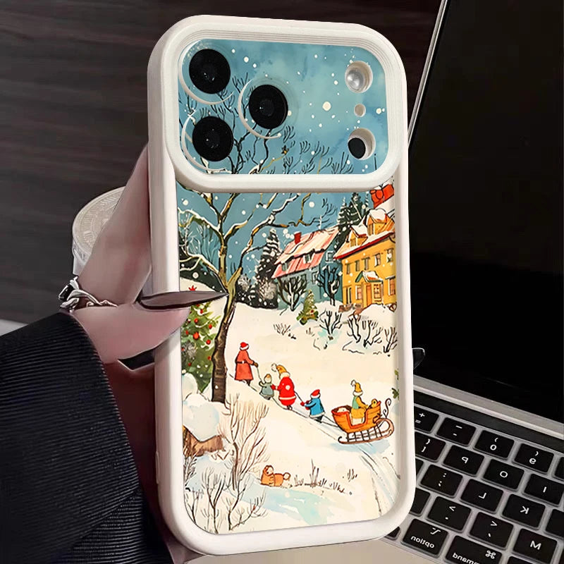 Soft TPU Phone Case For iPhone 17 16e 15 16 Pro Max 14 16 Plus For iPhone Air 13 12 Pro Max Winter Snow Scenery Pattern Cover