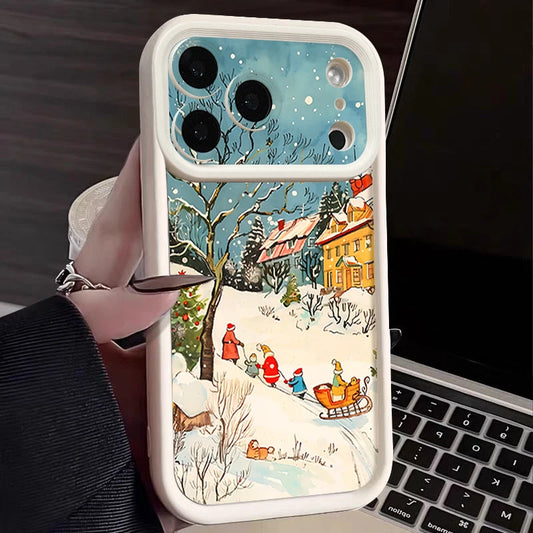 Soft TPU Phone Case For iPhone 17 16e 15 16 Pro Max 14 16 Plus For iPhone Air 13 12 Pro Max Winter Snow Scenery Pattern Cover