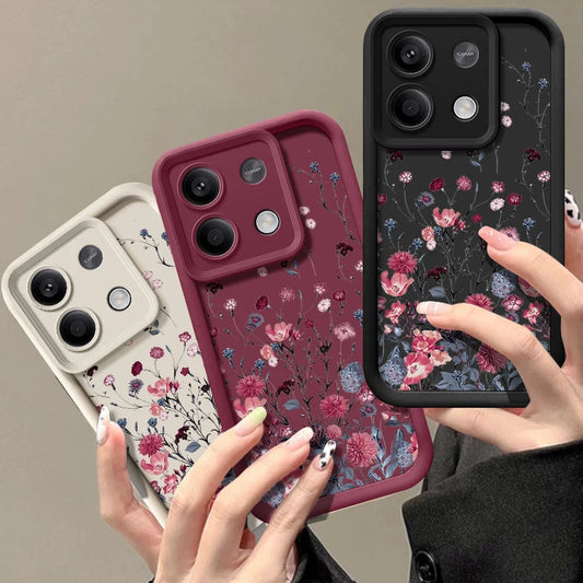 Flowers Patterned Case For Xiaomi Poco F6 X6 X5 14T 13T Redmi Note 14 13 Pro Plus Note 15 Pro 4G Soft TPU Silicone Phone Cover