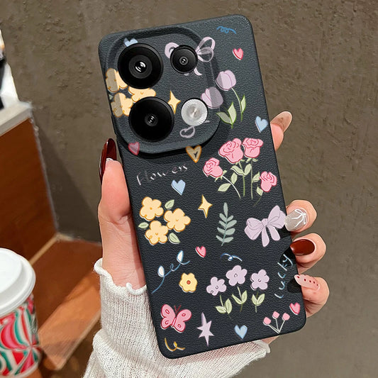 Case For Xiaomi Redmi Note 14 13 Pro Plus 12 Pro 5G Note 13 11S 13C 14 4G Cartoon Printed Leather Texture Soft TPU Phone Cover