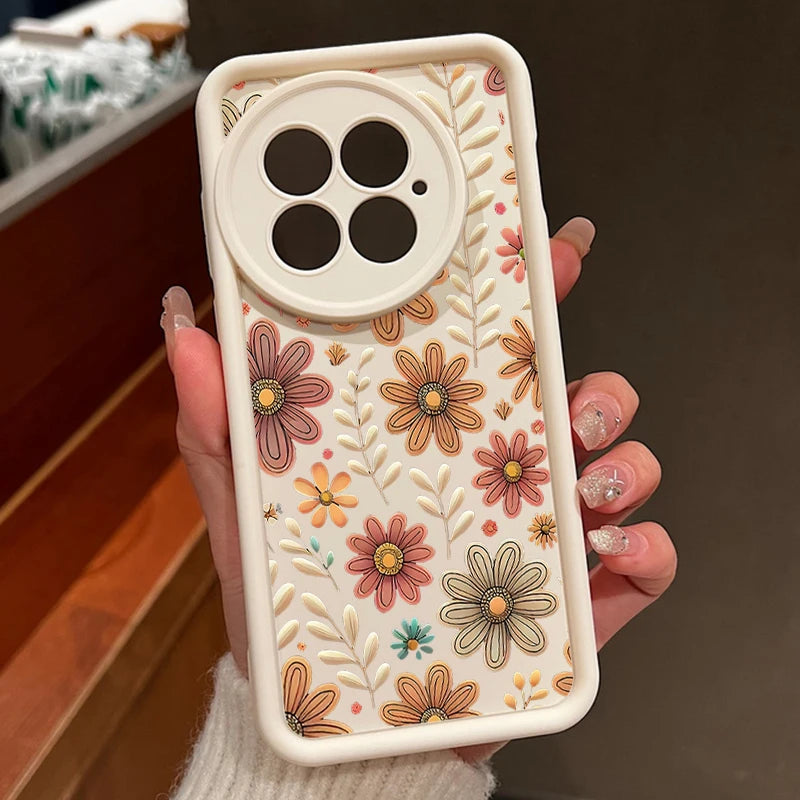 Cartoon Flowers Printing Phone Case For OnePlus 15 13 13T 12 Nord 5 13R 12R 11R 5G Soft Silicone TPU Cover For OnePlus Ace 5 3