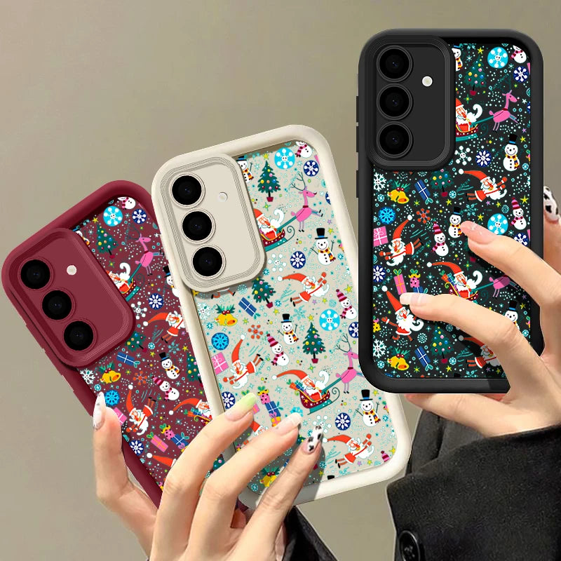 Christmas Snowman Print TPU Case For Samsung Galaxy A17 A56 A16 A55 A15 A25 A36 A26 5G S25 Edge S23 S24 Ultra S24 S25 FE Cover
