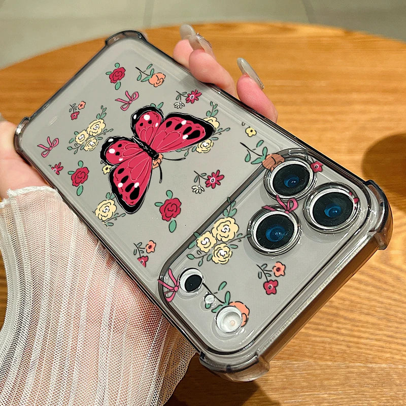 Beautiful Butterfly Pattern Phone Case For iPhone 17 Pro Max Air 16 15 Pro Max 14 13 12 Pro Max 11 Transparent Soft TPU Cover