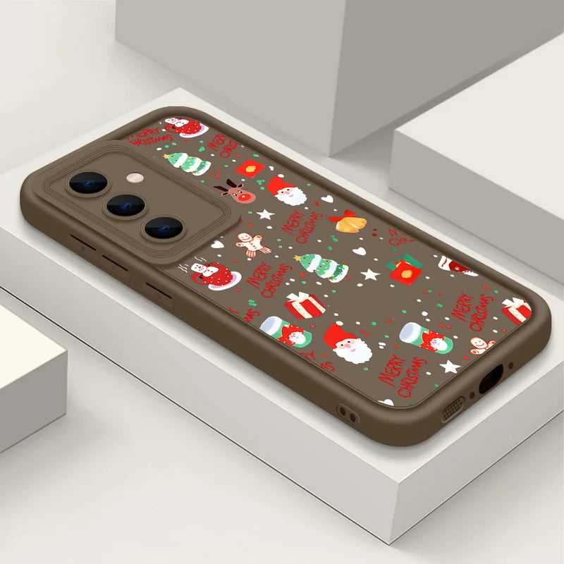 Christmas Pattern TPU Case For Samsung Galaxy A17 A56 A16 A55 A15 a36 A25 A26 5G S25 Edge S23 S24 Ultra S24 S25 FE Phone Cover