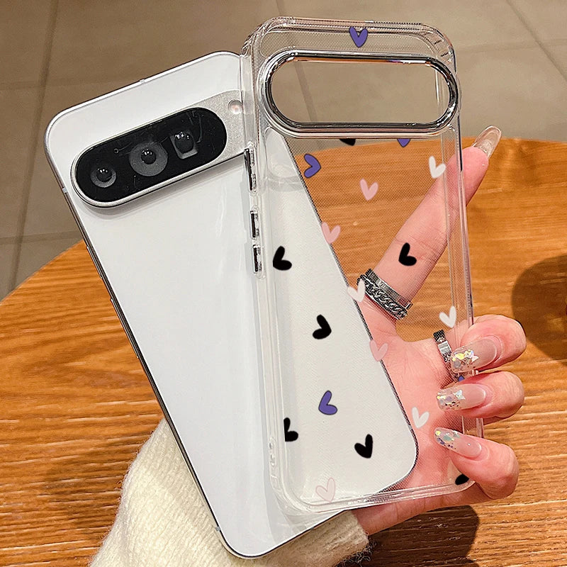 Tiny Hearts Printed TPU Phone Case For Google Pixel 10 9 8 7 Pro Pixel 9 10 Pro XL 7A 8A 9A Shockproof Silicone Clear Back Cover
