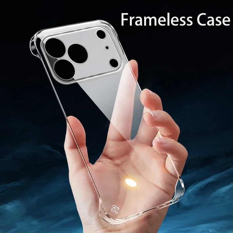 High Transparent Frameless Hard PC Case For iPhone 17 Pro Air 16e 15 14 13 12 16 Pro Max 11 Ultra Thin Crystal Clear Phone Cover