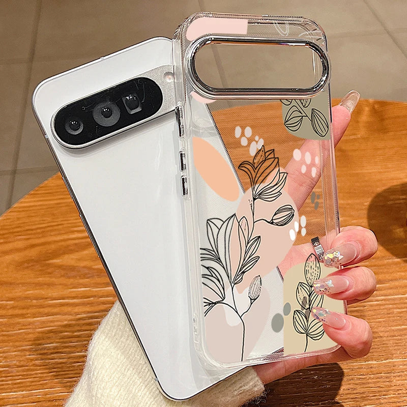 Cartoon Flower Pattern TPU Phone Case For Google Pixel 10 9 8 7 Pro Pixel 9 10 Pro XL 7A 8A 9A Soft Silicone Clear Back Cover