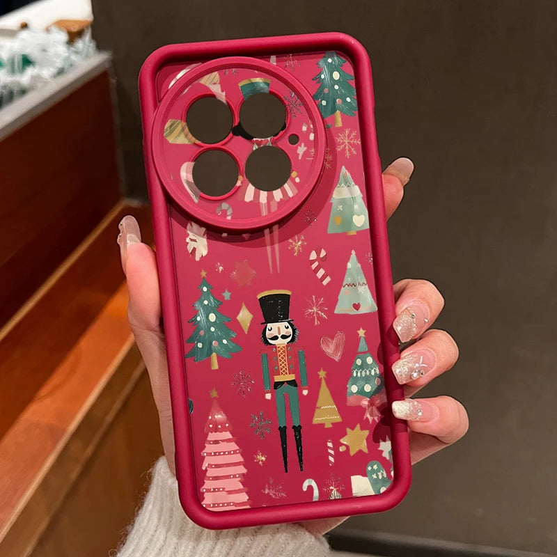 Soft TPU Phone Case For OnePlus 15 13 13T 12 13R 12R 11R 5G Christmas Tree Snowman Pattern Back Cover For OnePlus Nord 5 Ace 5 3