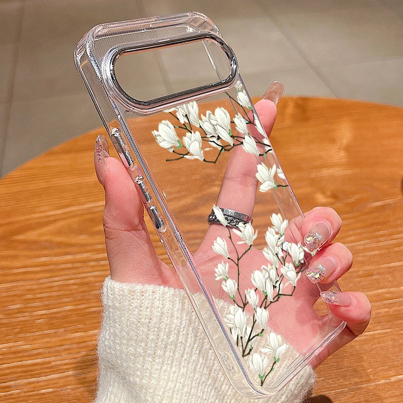 Cartoon Flower Pattern TPU Phone Case For Google Pixel 10 9 8 7 Pro Pixel 9 10 Pro XL 7A 8A 9A Soft Silicone Clear Back Cover