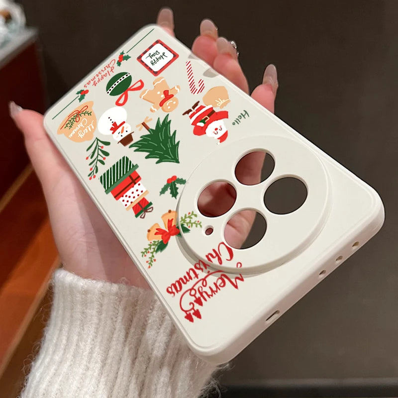 Merry Christmas Pattern Silicone Phone Case For OnePlus 13 12 13R 12R 11R 5G Shockproof Soft TPU Cover For OnePlus Ace 5 3 2
