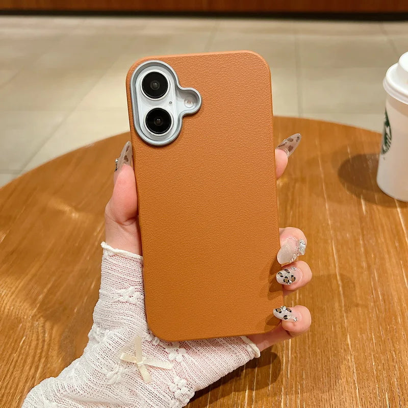 Leather Texture Soft TPU Case For Magsafe For iPhone 16 15 Pro Max 14 Plus 13 12 Pro Max 11 Shockproof Solid Color Phone Cover