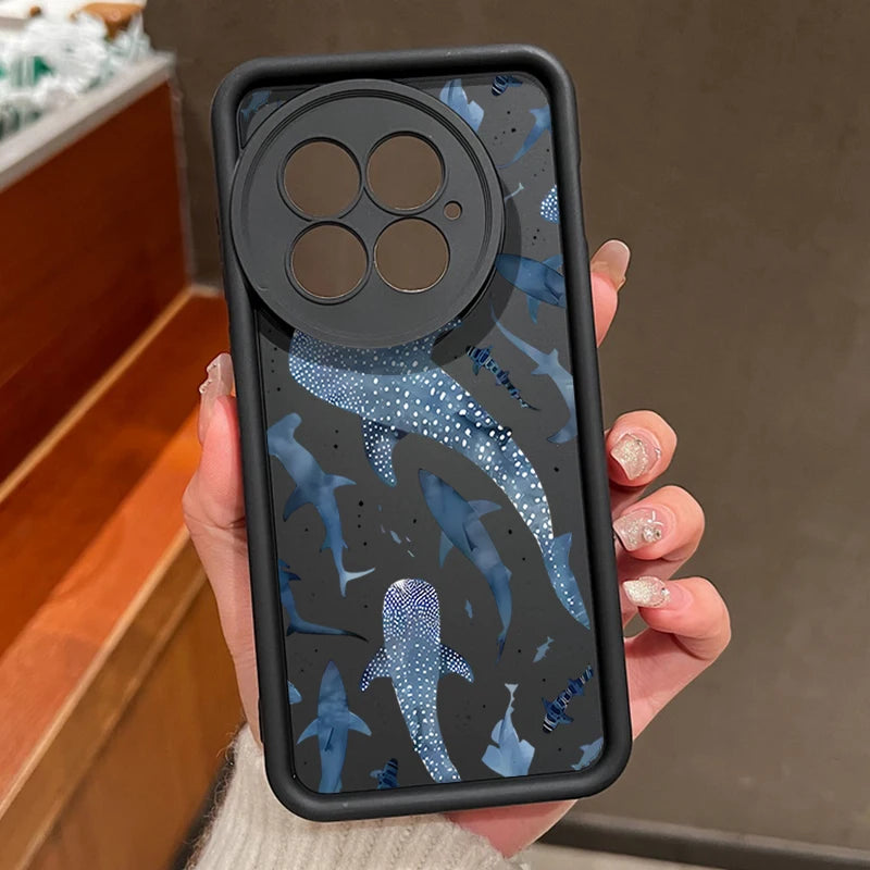 Soft Silicone Phone Case For OnePlus 13 13T 12 13R 12R 11R 5G Shockproof Sea Whale Printing TPU Cover For OnePlus Ace 5 3 2