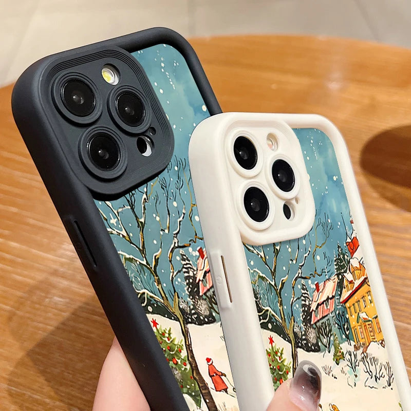 Soft TPU Phone Case For iPhone 17 16e 15 16 Pro Max 14 16 Plus For iPhone Air 13 12 Pro Max Winter Snow Scenery Pattern Cover