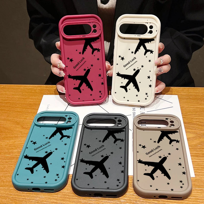 Airplane Printed TPU Case For Google Pixel 8 7 Pro Pixel 9 Pro XL Shockproof Soft Silicone Phone Cover For Google Pixel 7A 8A