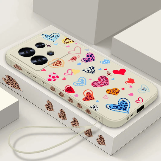 Colorful Love Heart Printed Phone Case For Xiaomi Redmi Note 14 13 12 Pro 4G Note 13 14 Pro Plus 5G 13C 11 Pro Soft TPU Cover