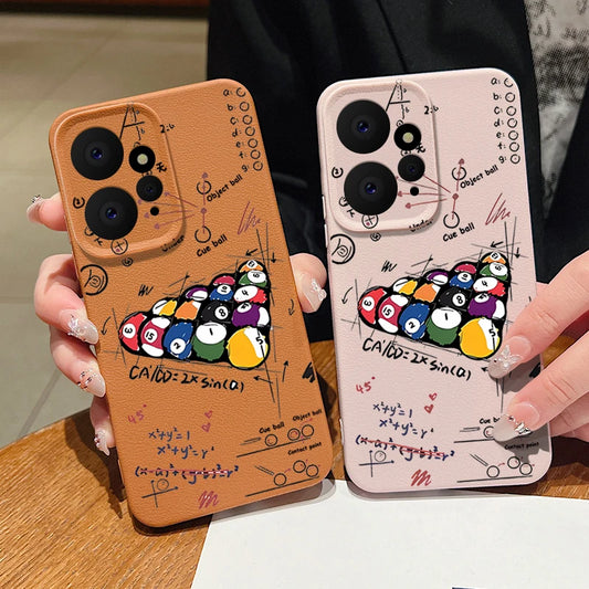 Leather Texture TPU Case For Xiaomi Redmi Note 14 13 5G 12 11 14 Pro Plus Poco X6 M6 F6 13T Pro Billiards Printed Phone Cover