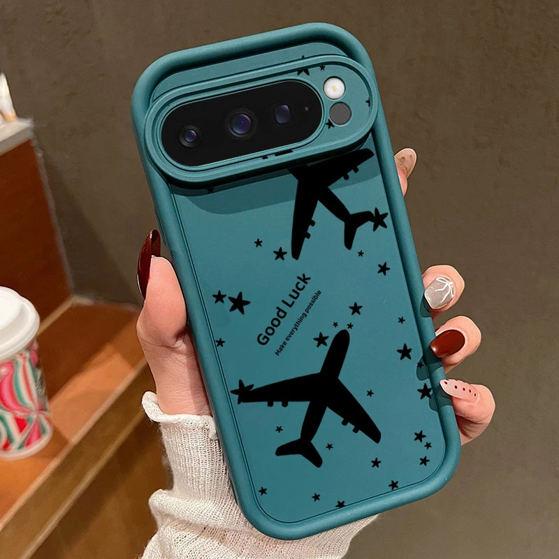 Airplane Printed TPU Case For Google Pixel 8 7 Pro Pixel 9 Pro XL Shockproof Soft Silicone Phone Cover For Google Pixel 7A 8A