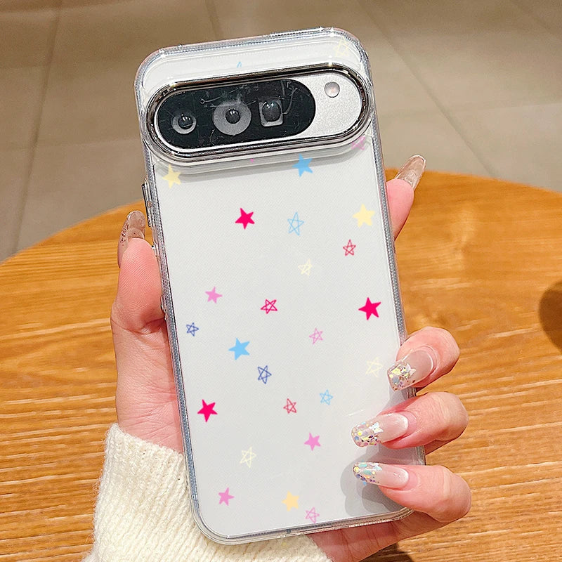 Tiny Hearts Printed TPU Phone Case For Google Pixel 10 9 8 7 Pro Pixel 9 10 Pro XL 7A 8A 9A Shockproof Silicone Clear Back Cover