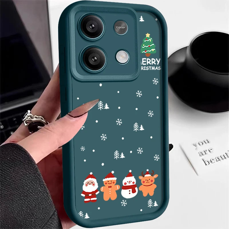 Merry Christmas Phone Case For Xiaomi Redmi Note 14 13 12 Pro 4G Note 13 14 Pro Plus 5G 13C 11 10 Pro Soft Silicone TPU Cover