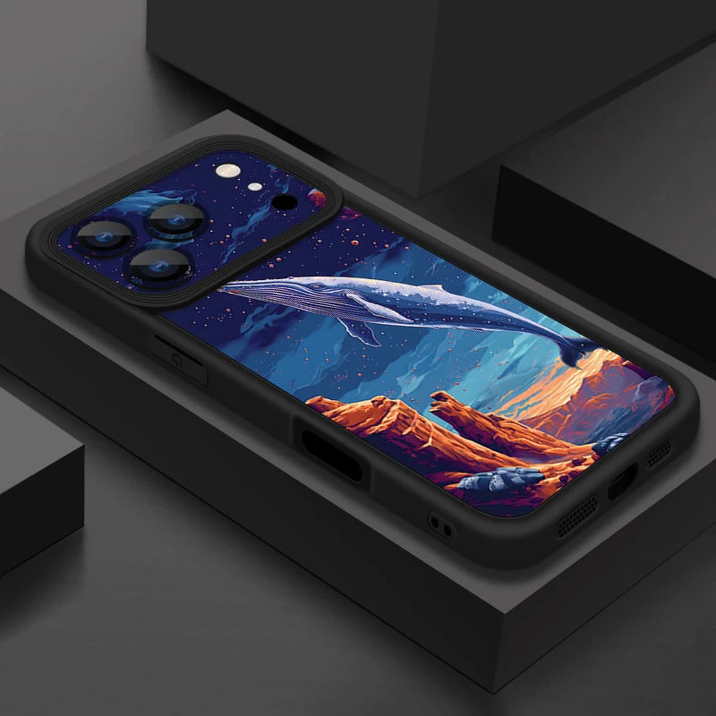 Blue Whale Printed TPU Phone Case For iPhone 17 16e 15 16 Pro Max 14 16 Plus For iPhone Air 13 12 Pro Soft Silicone Cover Cases