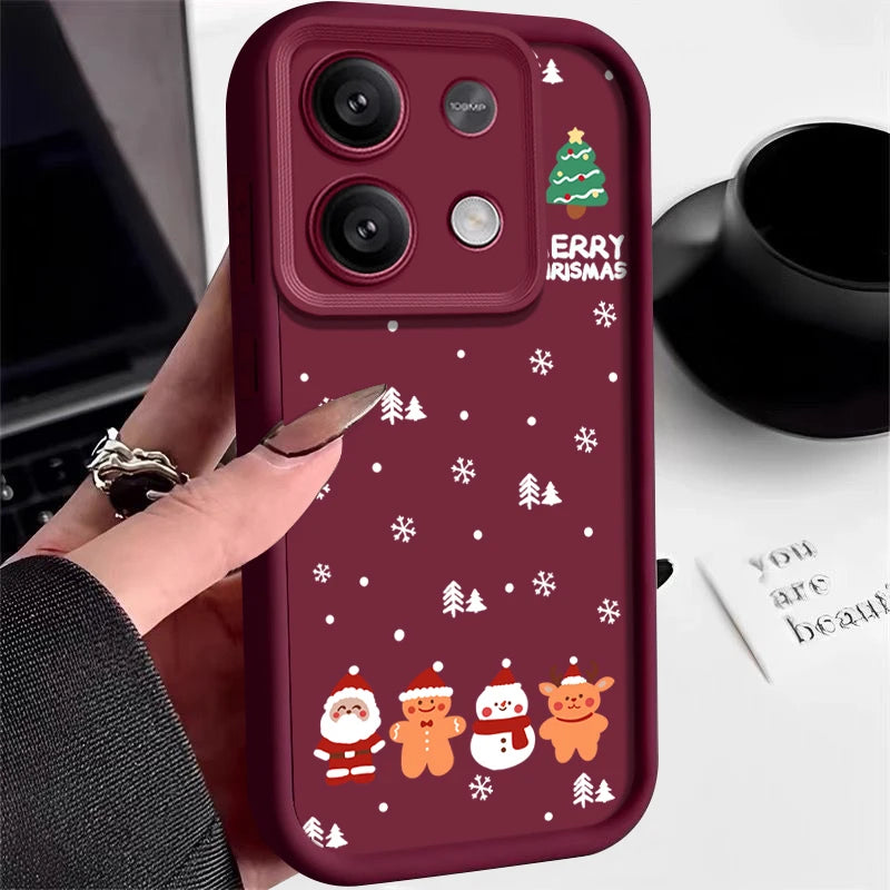 Merry Christmas Phone Case For Xiaomi Redmi Note 14 13 12 Pro 4G Note 13 14 Pro Plus 5G 13C 11 10 Pro Soft Silicone TPU Cover