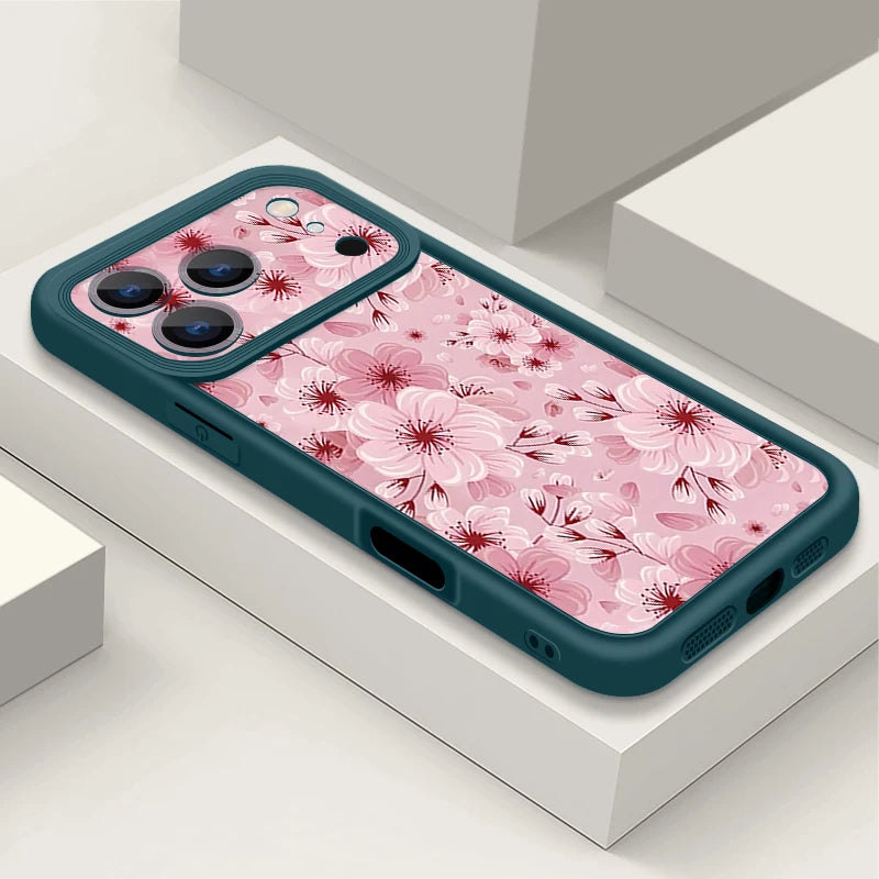 TPU Phone Case For iPhone 17 16e 15 16 Pro Max 14 16 Plus For iPhone Air 13 12 Pro Max Pink Peach Blossoms Pattern Soft Cover