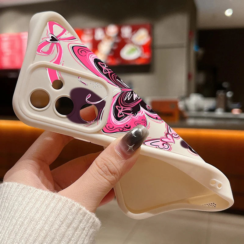 Soft TPU Phone Case For Samsung Galaxy S25 S24 S23 Ultra S25 Edge S24 S23 FE S22 Plus Pink Butterfly Pattern Silicone Back Cover