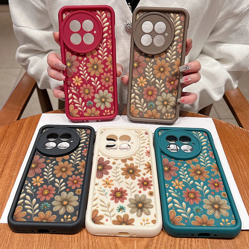 Cartoon Flowers Printing Phone Case For OnePlus 15 13 13T 12 Nord 5 13R 12R 11R 5G Soft Silicone TPU Cover For OnePlus Ace 5 3