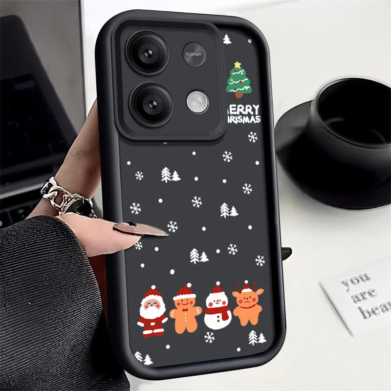 Merry Christmas Phone Case For Xiaomi Redmi Note 14 13 12 Pro 4G Note 13 14 Pro Plus 5G 13C 11 10 Pro Soft Silicone TPU Cover