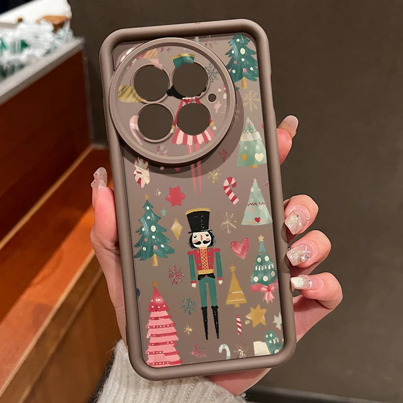 Soft TPU Phone Case For OnePlus 15 13 13T 12 13R 12R 11R 5G Christmas Tree Snowman Pattern Back Cover For OnePlus Nord 5 Ace 5 3