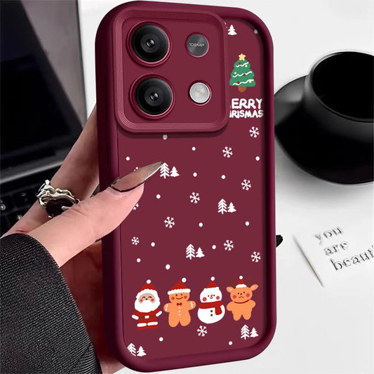 Merry Christmas Phone Case For Xiaomi Redmi Note 14 13 12 Pro 4G Note 13 14 Pro Plus 5G 13C 11 10 Pro Soft Silicone TPU Cover
