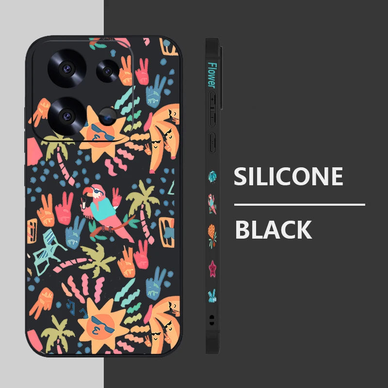 Abstract Art Paintings TPU Phone Case For Xiaomi 13T 14T Pro 11T Pro Wrist Lanyard Soft Silicone Back Cover For Mi 14T 13T Pro