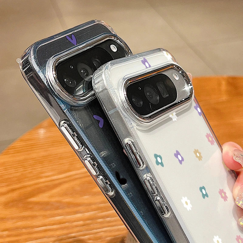 Tiny Hearts Printed TPU Phone Case For Google Pixel 10 9 8 7 Pro Pixel 9 10 Pro XL 7A 8A 9A Shockproof Silicone Clear Back Cover